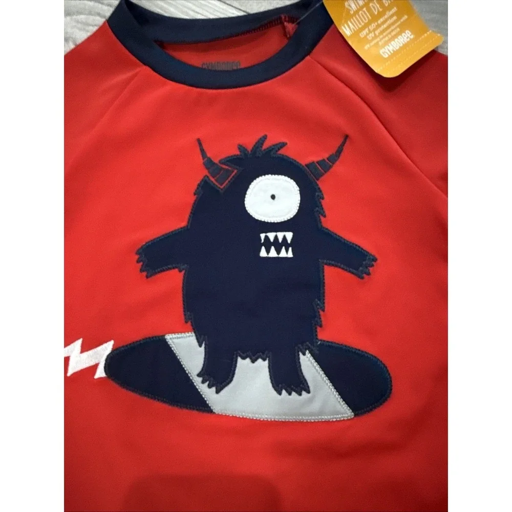 NWT 2017 Gymboree Swim Shop Monster Skate Board Rash Guard Top Boys 18-24‎ M